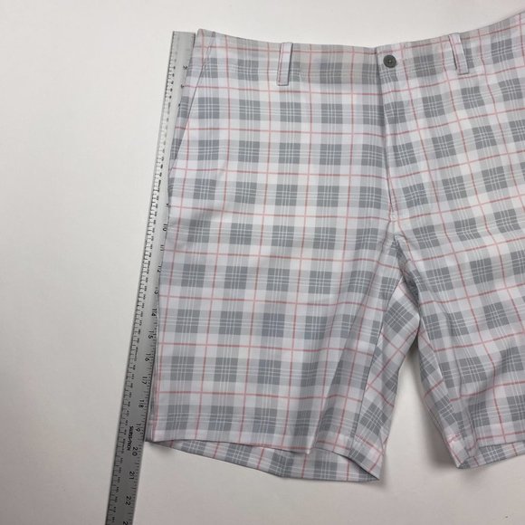 Jack Nicklaus Golf Shorts Mens 36 Bright White Check Stretch Wicking UPF - Picture 11 of 13